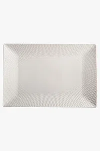 C63s White Basics Diamonds Rectangular Platter — White