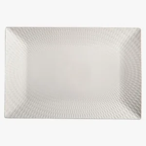 C63s White Basics Diamonds Rectangular Platter — White