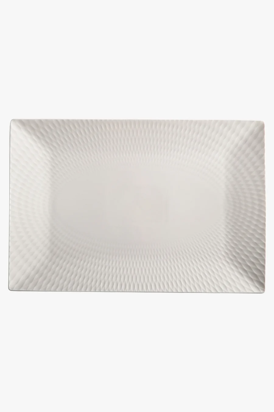 C63s White Basics Diamonds Rectangular Platter — White