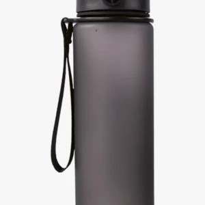 C63s 600ml Frosted Cylinder Water Bottle — Black