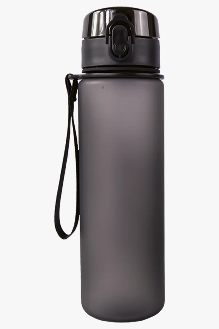 C63s 600ml Frosted Cylinder Water Bottle — Black