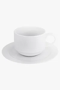 C63s Arctic White Stackable Cup and Saucer 220ml — White