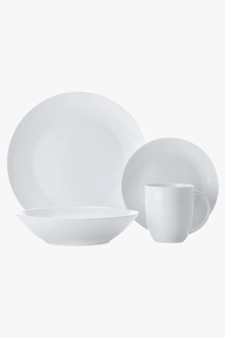 C63s Cashmere Resort Coupe Dinner Set 16 Piece — White