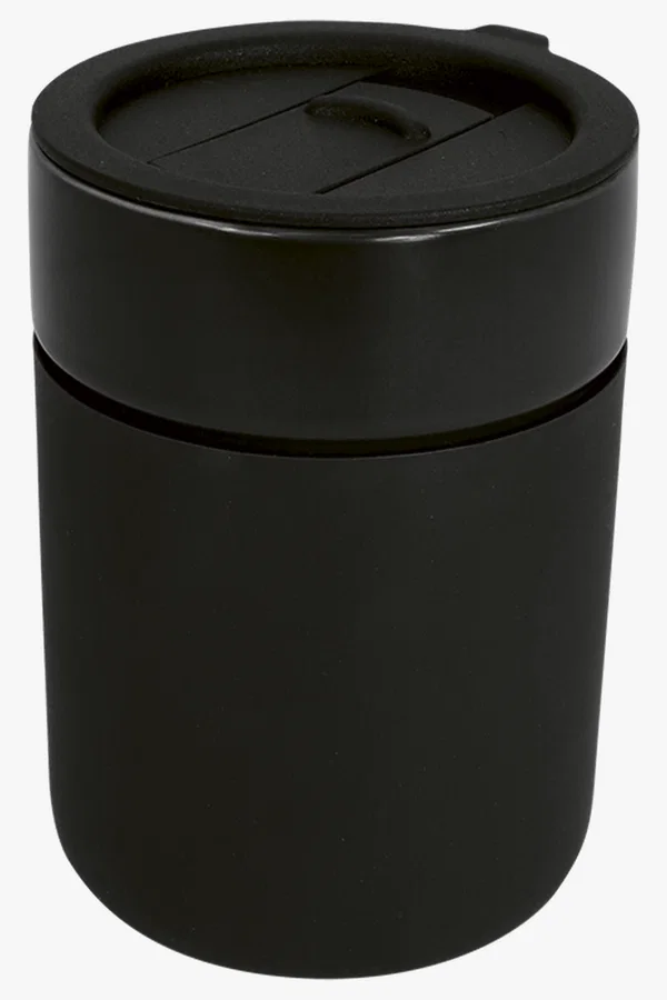 C63s 330ml Ceramic Silicone Cover Mug With Sip Slider — Black