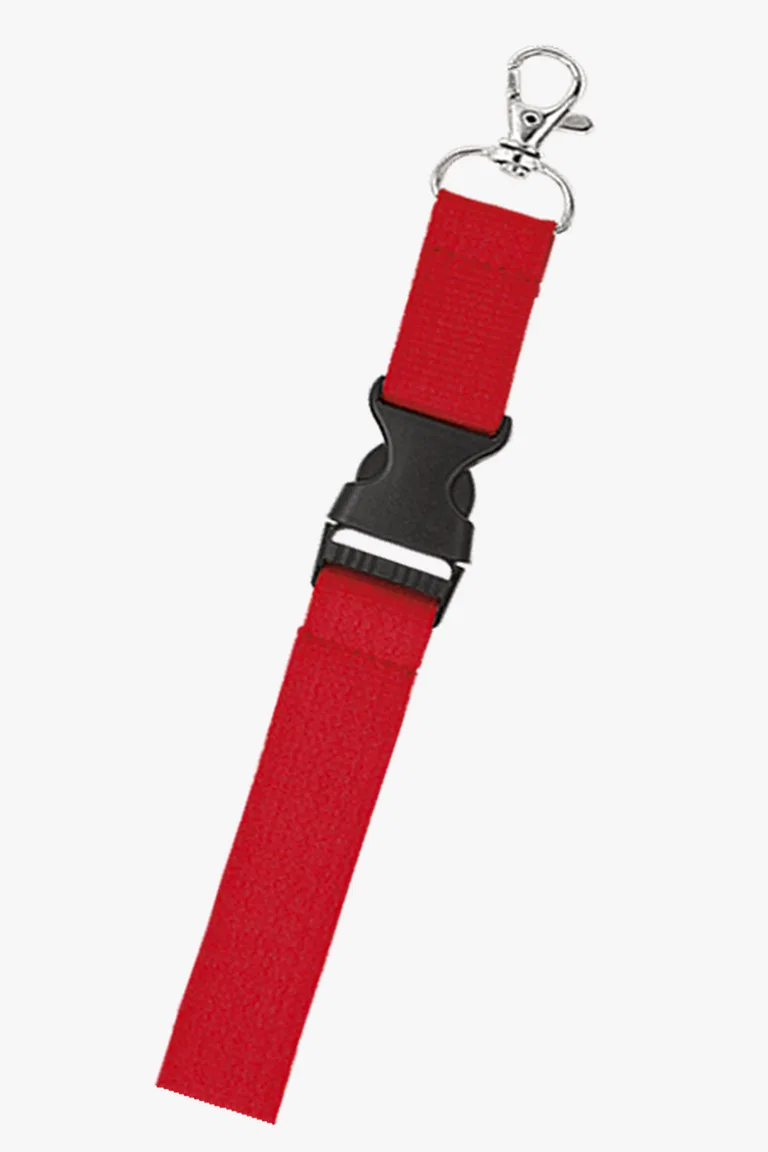 C63s Woven Lanyard with Plastic Buckle — Red