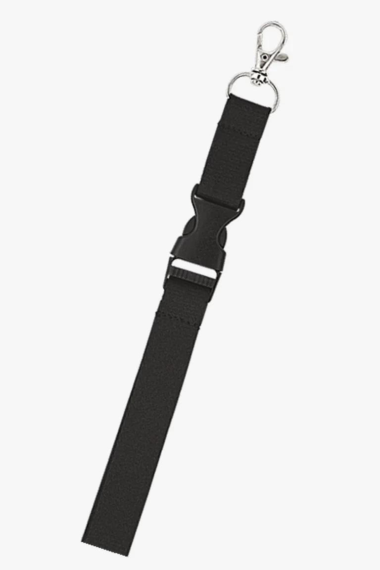 C63s Woven Lanyard with Plastic Buckle — Black