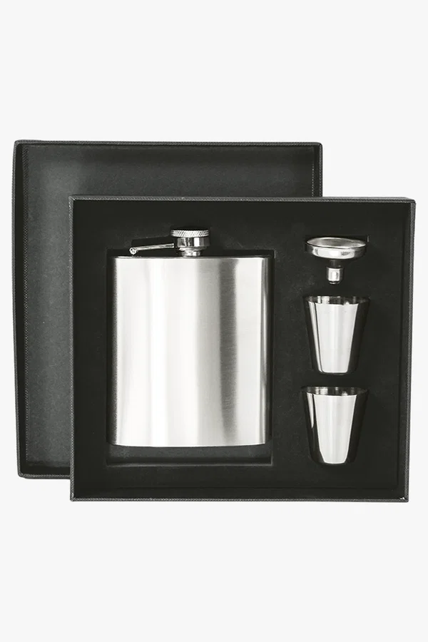 C63s Hip Flask Set — Silver