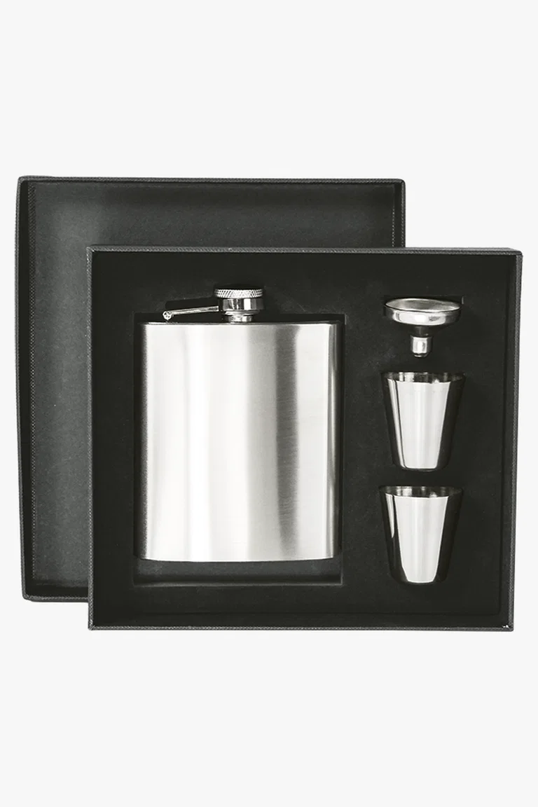 C63s Hip Flask Set — Silver