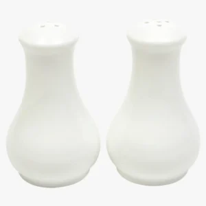 C63s White Basics Fluted Salt & Pepper — White