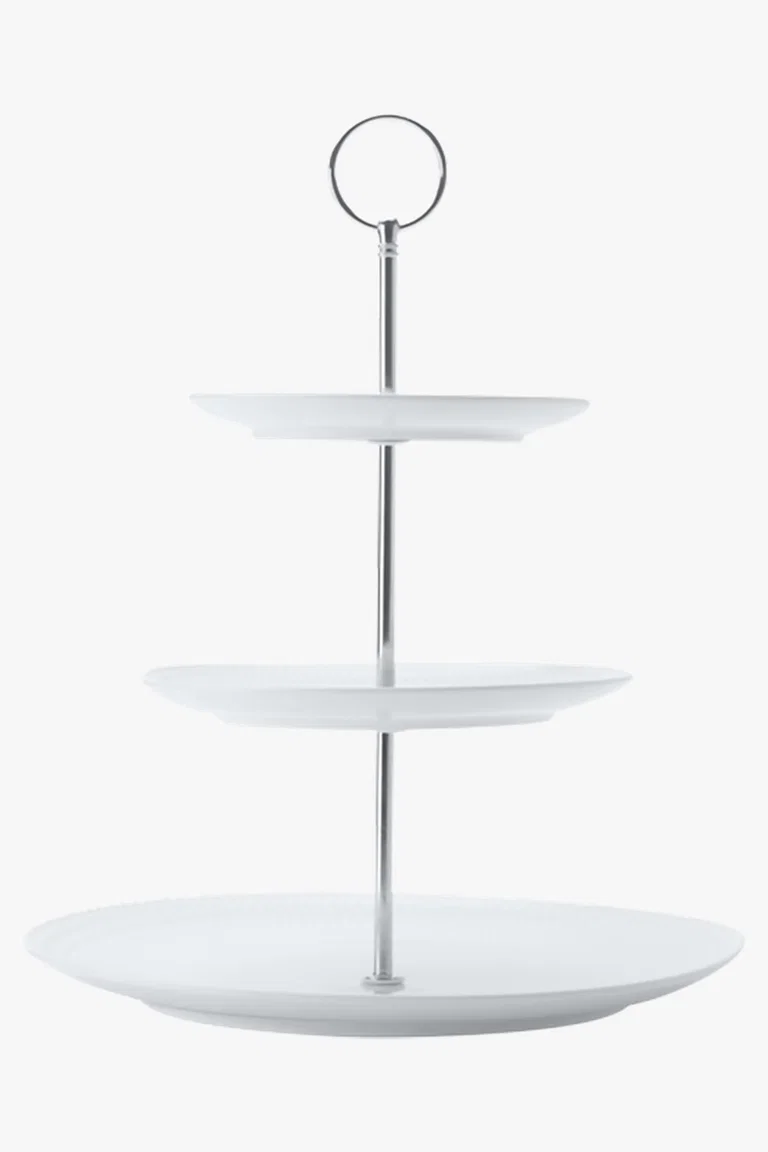 C63s White Basics Diamonds 3-Tier Cake Stand — White