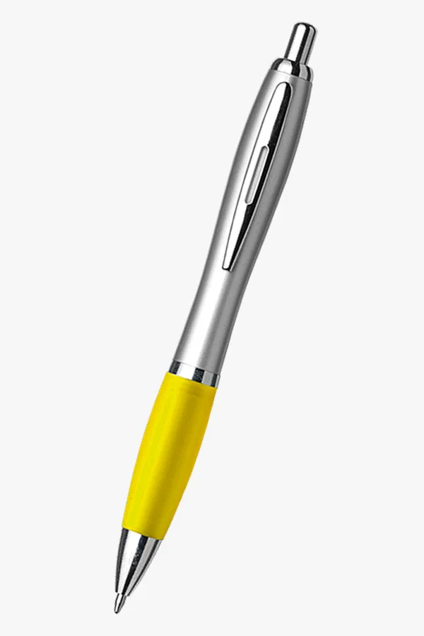 C63s Curved Silver Ballpoint Pen — Yellow