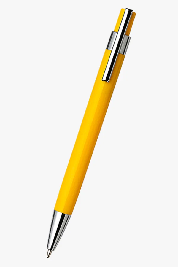 C63s Coloured Barrel Click Pen — Yellow