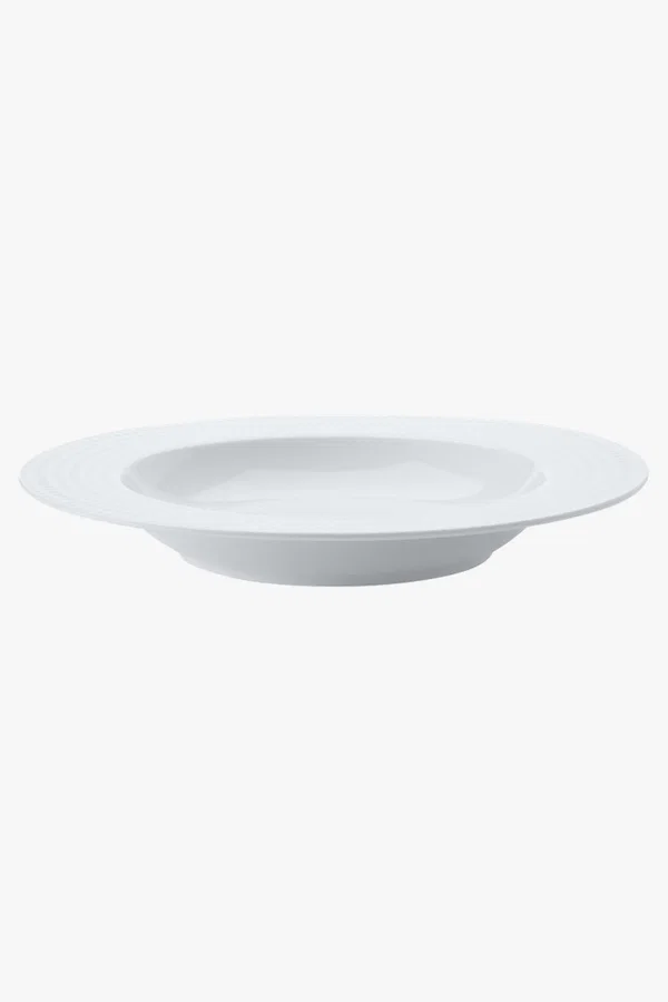 C63s White Basics Diamonds Rim Soup Bowl — White