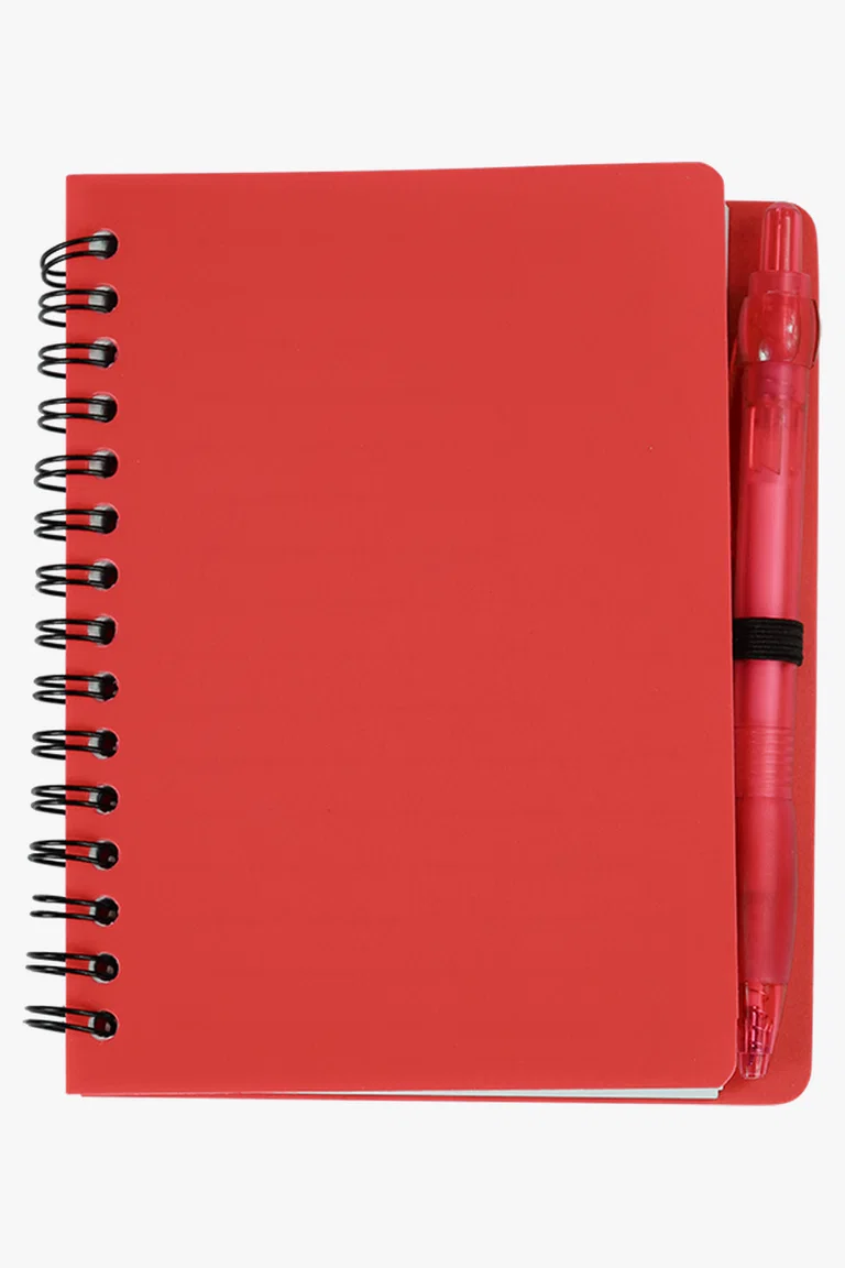 C63s Mini Spiral Notebook with Pen — Red