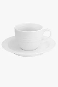 C63s Arctic White Espresso Stackable Cup and Saucer 100ml — White
