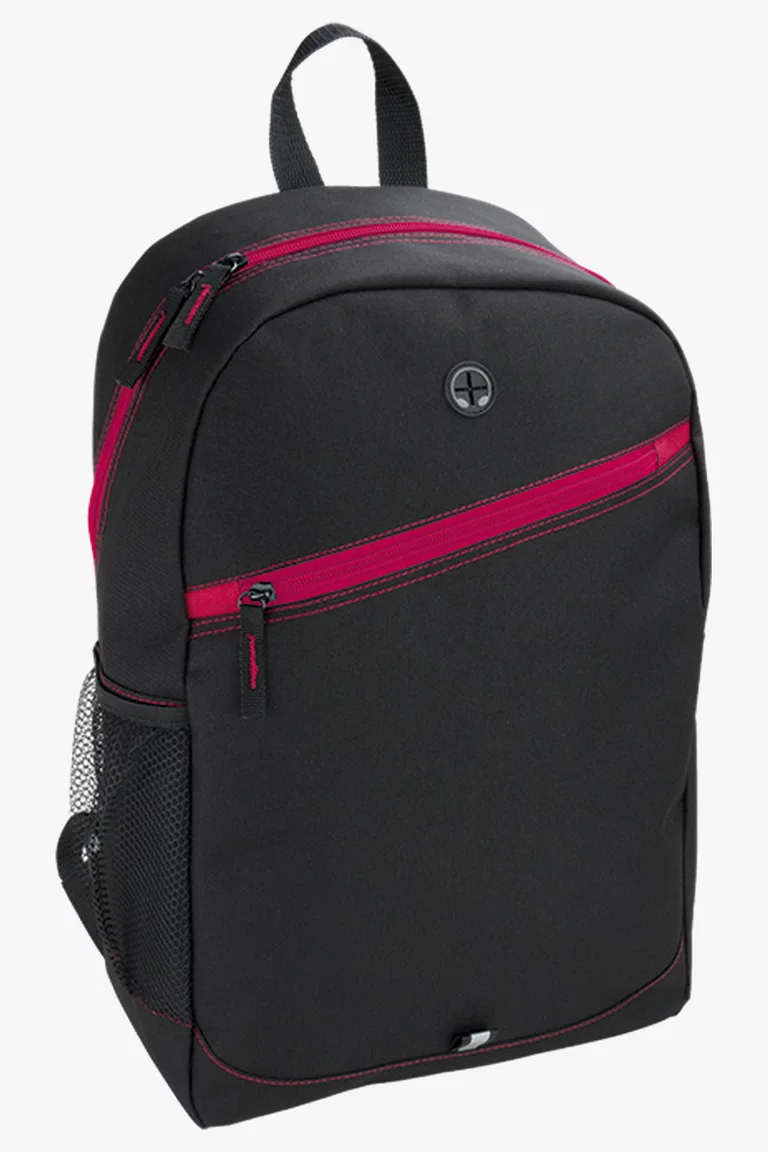 C63s Backpack With Contrast Colour Diagonal Zip — Red