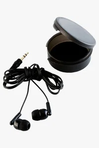 C63s Earphones in Round Case — Black