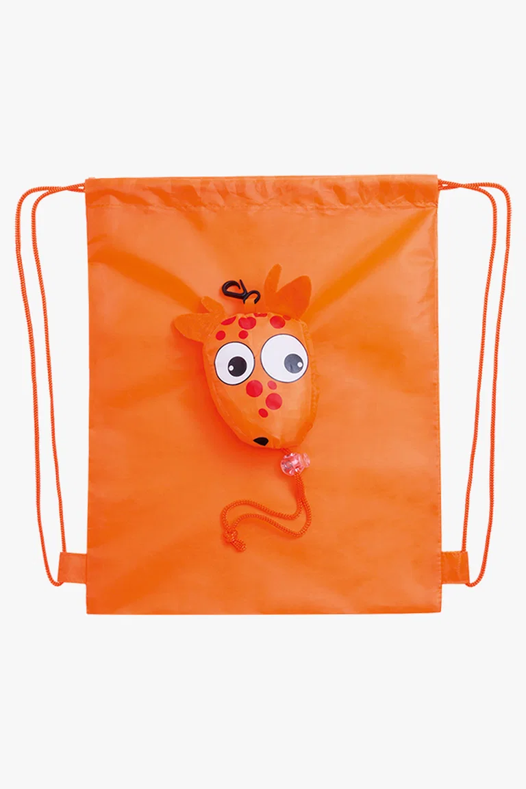 C63s Kissa Foldable Drawstring Bag — Orange
