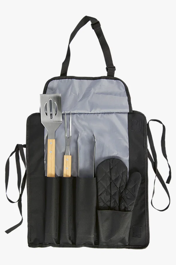 C63s Apron With Bbq Set — Black
