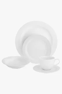 C63s Arctic White 20 Piece Dinner Set — White