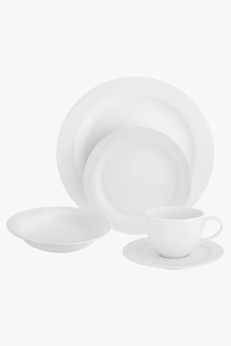 C63s Arctic White 20 Piece Dinner Set — White