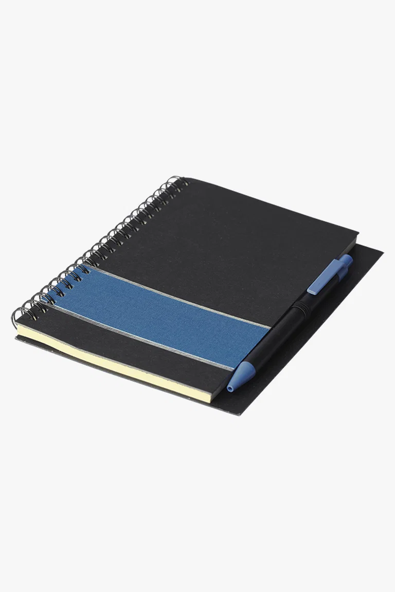 C63s Coloured Stripe Notebook with Pen — Blue