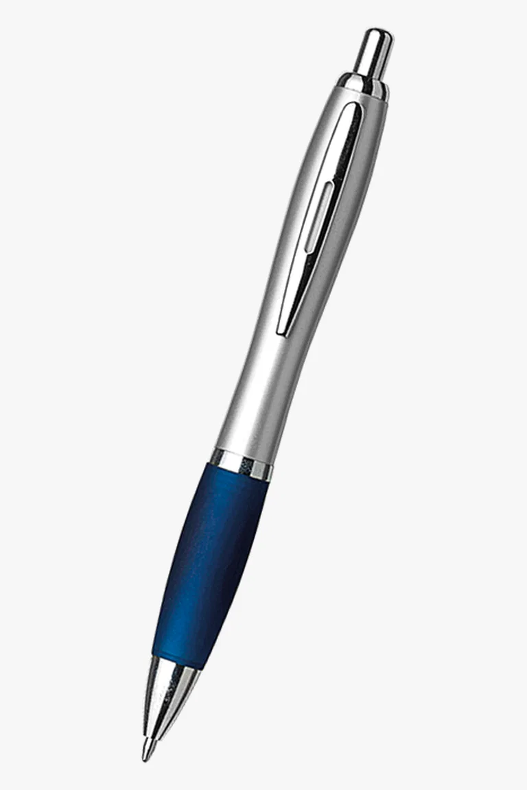 C63s Curved Silver Ballpoint Pen — Dark Navy