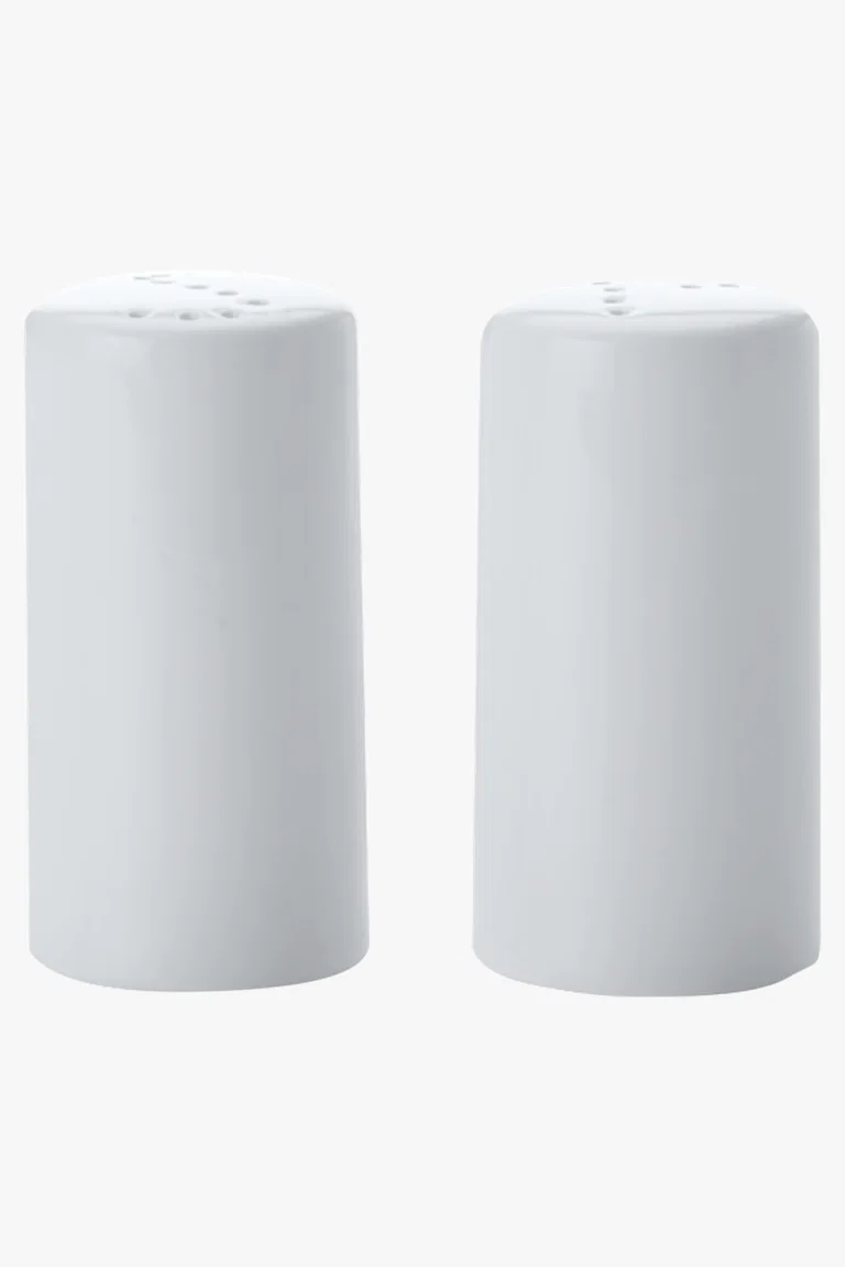 C63s White Basics Cylindrical Salt & Pepper — White