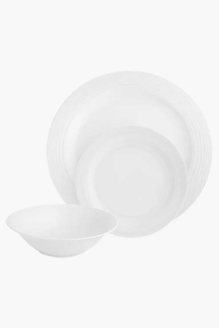 C63s Arctic White 12 Piece Dinner Set — White