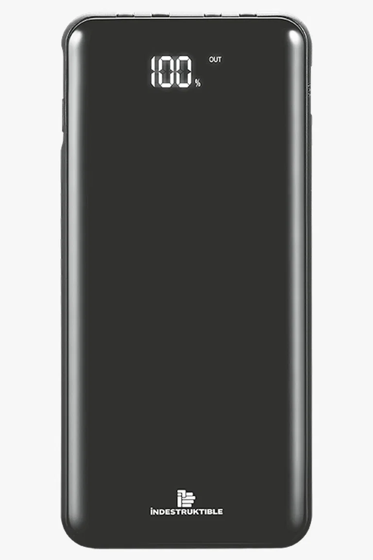 C63s IND 10 000mAh Power Bank with charging cables — Black