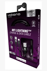 C63s Volkano Weave Series MFI Lightning Cable 1.2m — Black