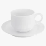C63s Arctic White Stackable Espresso Cup and Saucer 100ml — White
