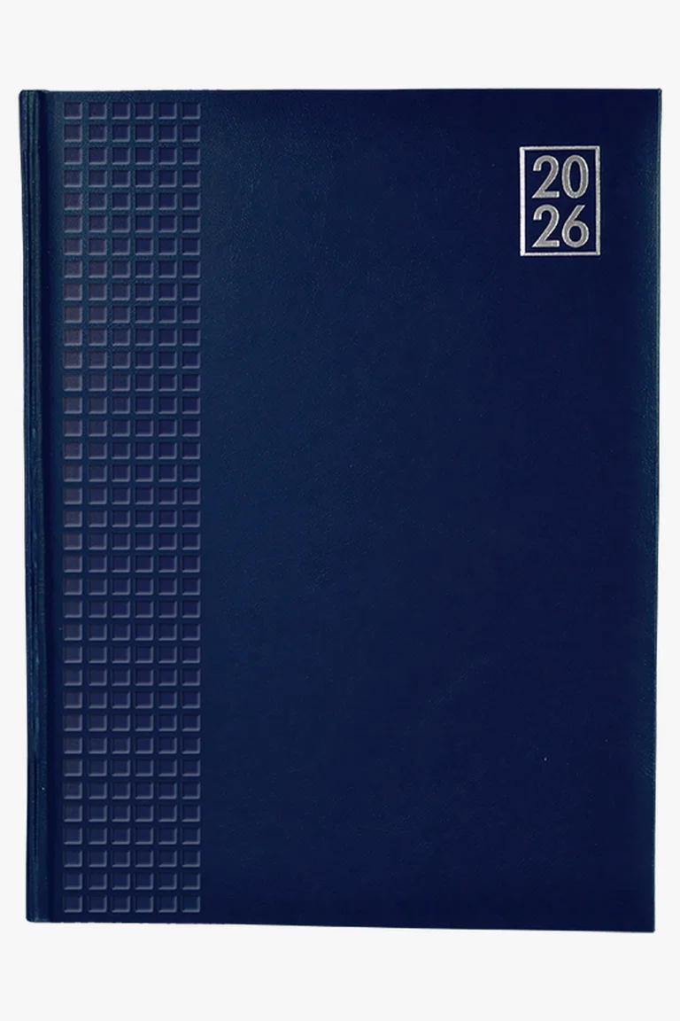 C63s 2026 Embossed Square A4 Diary — Navy