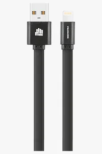 C63s IND 1.2m Flat Lightning Charger Cable — Black