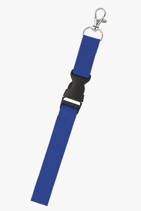 C63s Woven Lanyard with Plastic Buckle — Blue