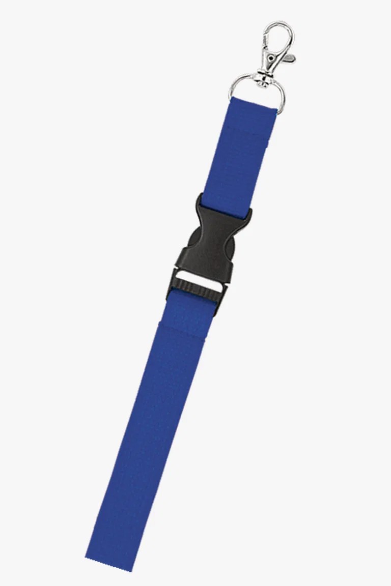C63s Woven Lanyard with Plastic Buckle — Blue