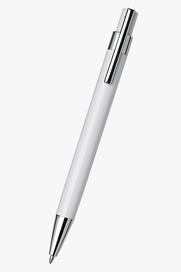 C63s Coloured Barrel Click Pen — White
