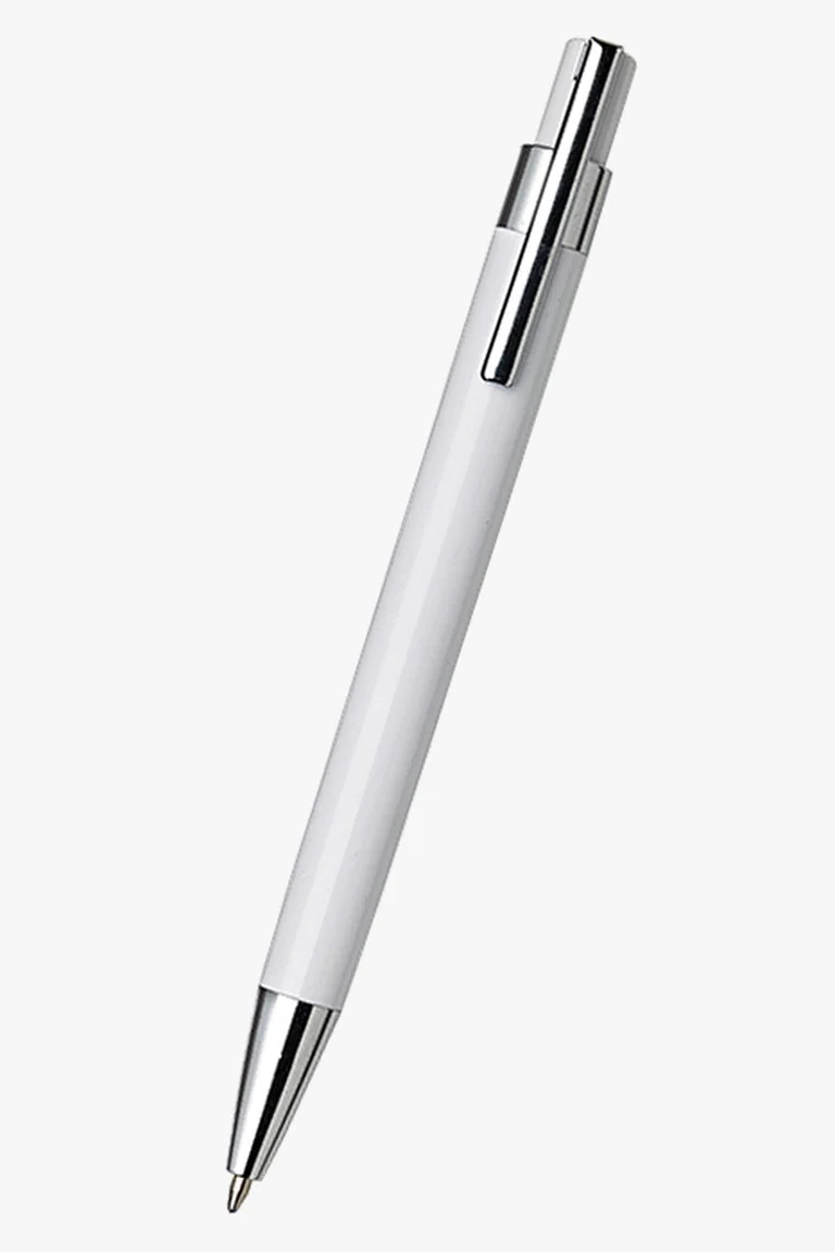 C63s Coloured Barrel Click Pen — White
