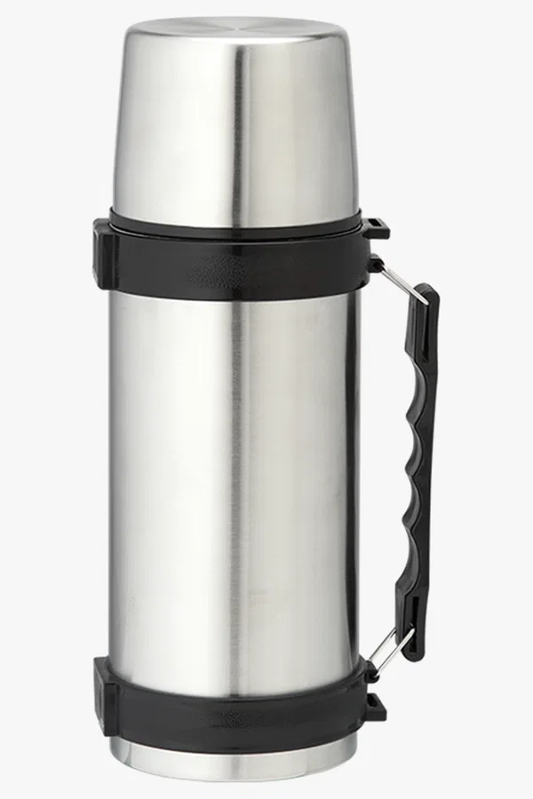 C63s 1l Stainless Steel Travel Flask with Carry Handle — Silver C63s 1l Stainless Steel Travel Flask with Carry Handle — Silver