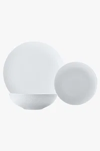 C63s White Basics Diamonds Dinner Set 12 Piece — White