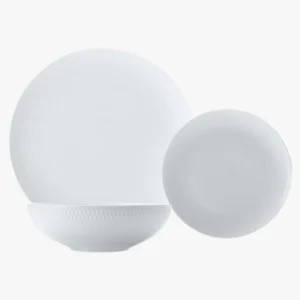 C63s White Basics Diamonds Dinner Set 12 Piece — White