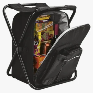 C63s Picnic Chair Backpack Cooler 420D 600D PEVA Lining — Black