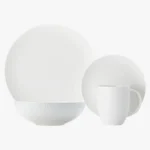 C63s White Basics Diamonds Dinner Set 16 Piece — White