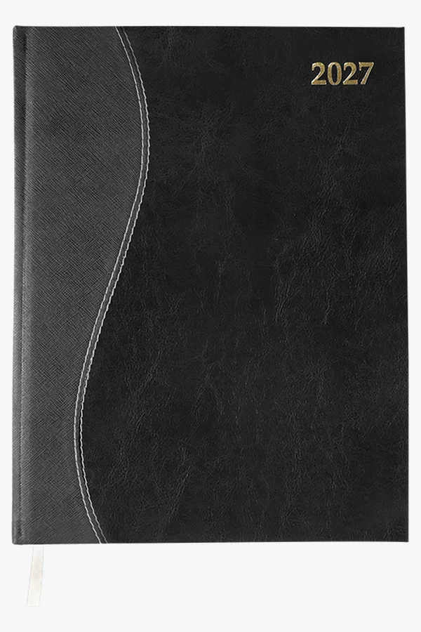 C63s 2027 A5 Wave S-Stitched Diary — Black C63s 2027 A5 Wave S-Stitched Diary — Black