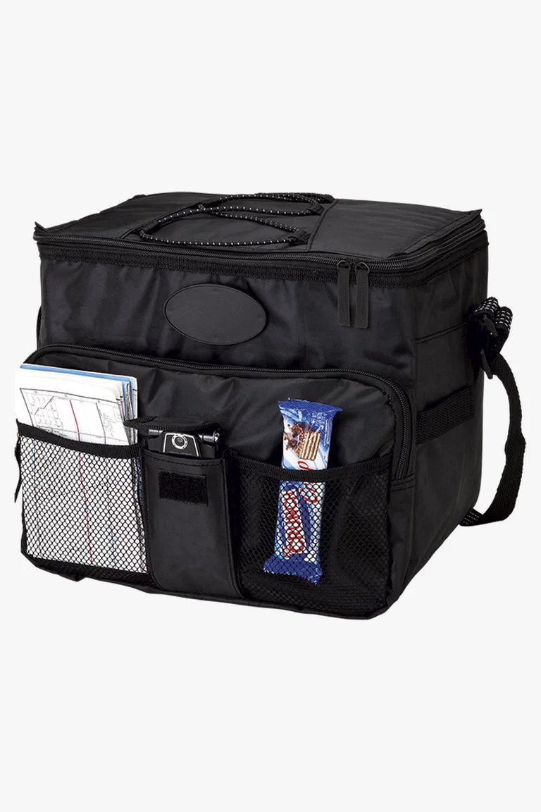 C63s 18 Can Cooler with 2 Front Mesh Pockets — Black