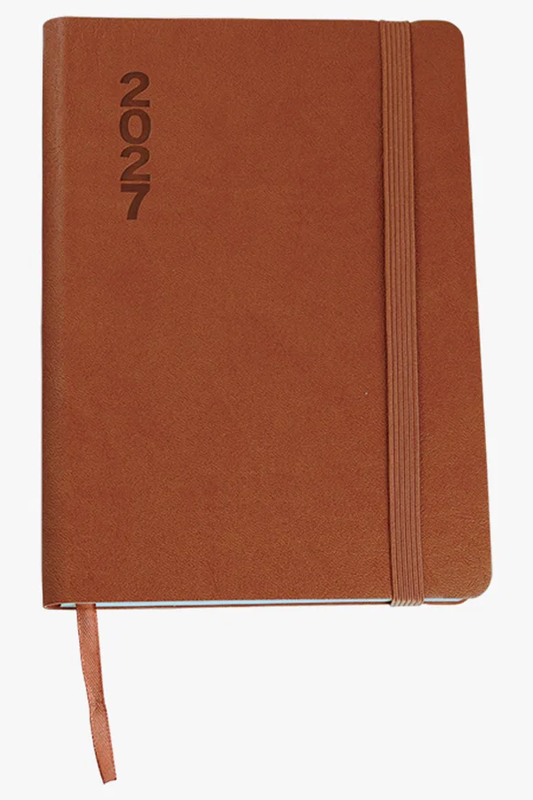C63s 2027 Soft Touch Square A4 Diary — Tan