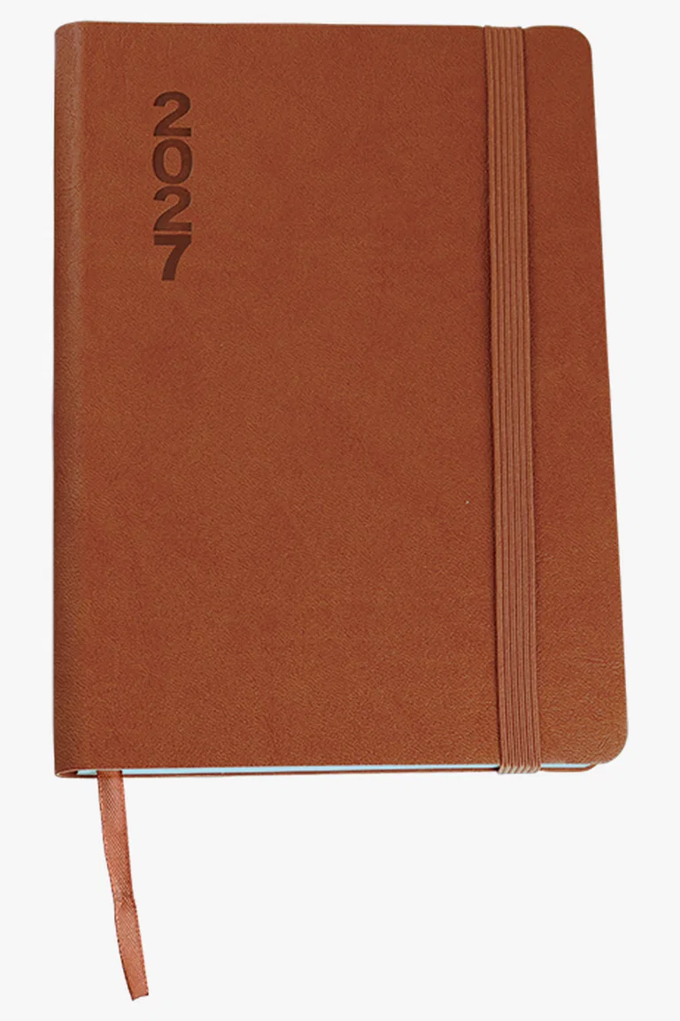 C63s 2027 Soft Touch Square A4 Diary — Tan