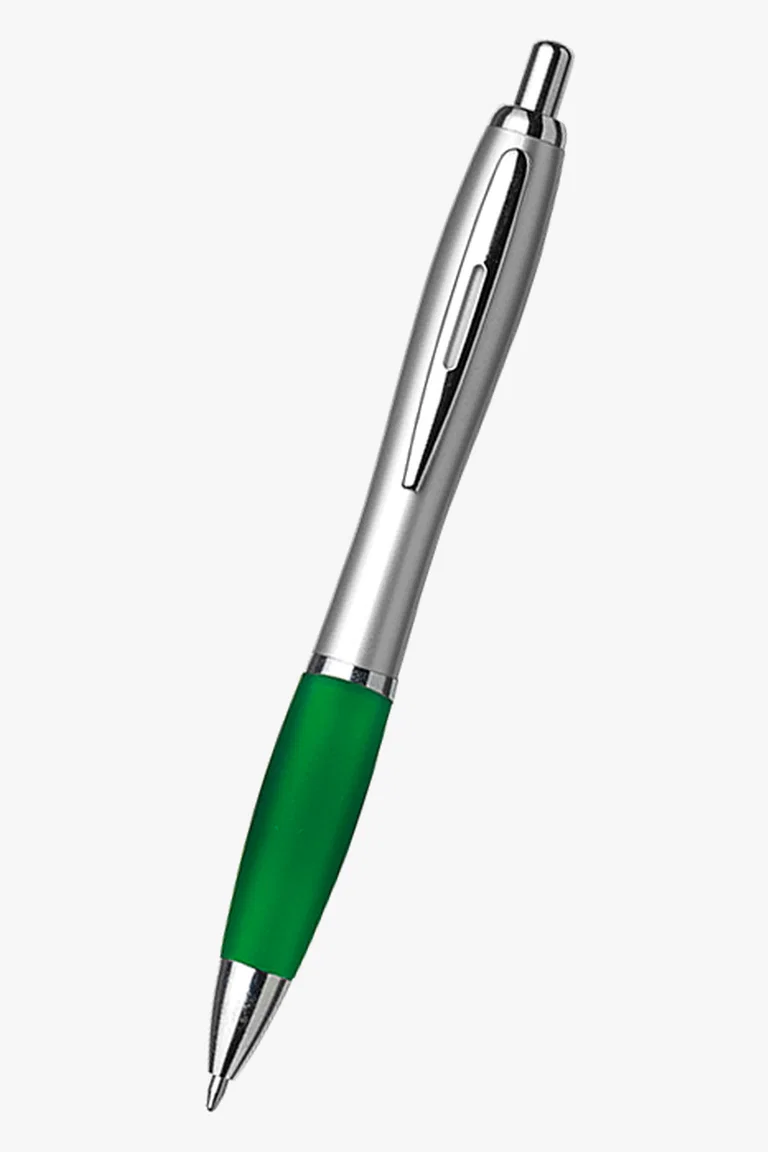 C63s Curved Silver Ballpoint Pen — Green