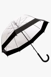 C63s Dome Shaped Clear Umbrella — Black