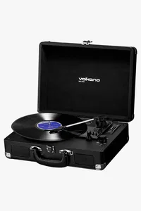 C63s Volkano Retro Series Portable Vinyl Player — Black